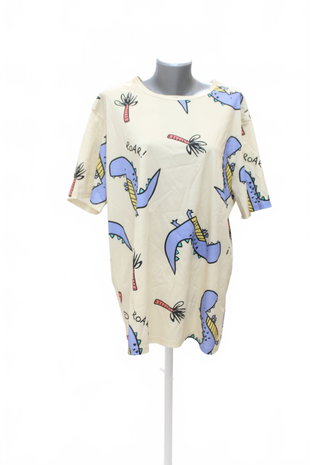 Damen -T-ShirtSheinmit Aufdruck,farbebeige,größe2XL