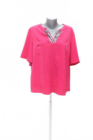 Damen -T-ShirtSheinohne Aufdruck,farberute,größeXL
