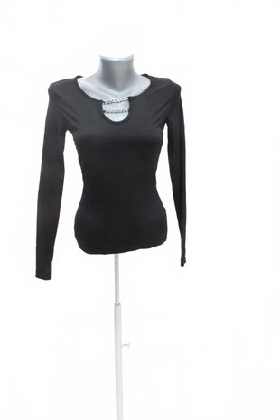 Damen -T-ShirtSheinohne Aufdruck,farbeschwarz,größe34