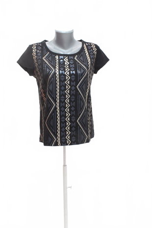 Damen -T-ShirtEsmaraohne Aufdruck,farbegemustert,größe36