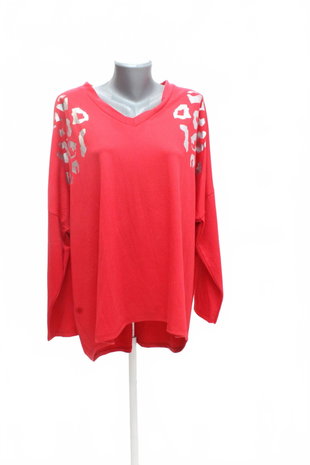 Damen -T-ShirtGenesismit Aufdruck,farberot,größeXL