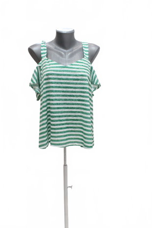 Damen -T-ShirtCamaieuohne Aufdruck,farbegestreift,größeL