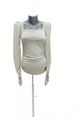 Damen -T-ShirtNa-Kdohne Aufdruck,farbebeige,größeXS