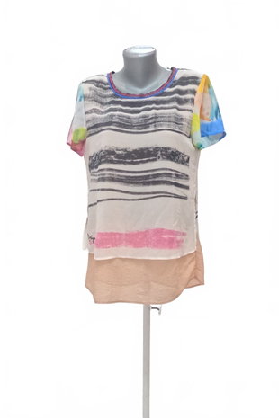 Damen -T-ShirtDesigualohne Aufdruck,farbemehrfarbig,größeL