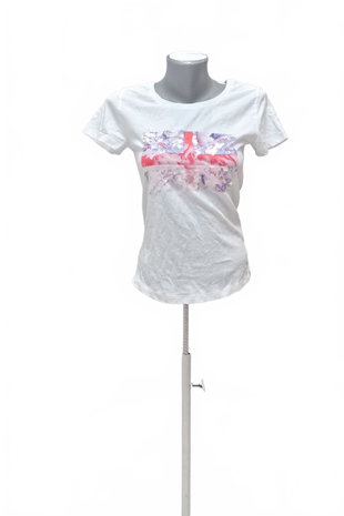 Damen -T-ShirtLee Coopermit Aufdruck,farbeweiss,größeXS