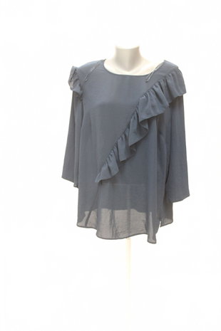 Damen -T-ShirtF&Fohne Aufdruck,farbeblau,größe50
