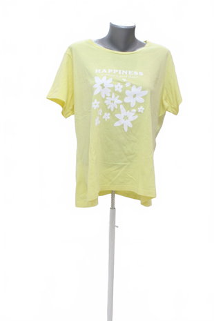Damen -T-ShirtGenesismit Aufdruck,farbegelb,größe2XL