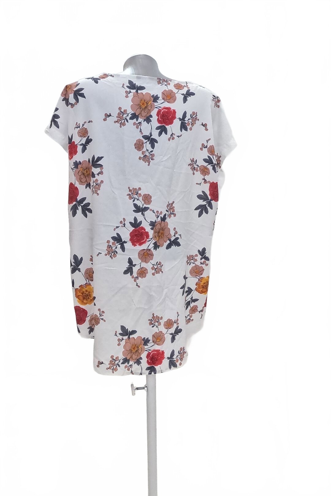 Damen -T-ShirtSheinohne Aufdruck,farbegeblümt,größe2XL