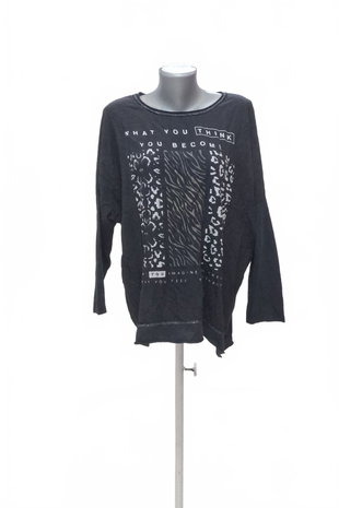 Damen -T-ShirtGenesismit Aufdruck,farbeschwarz,größe2XL