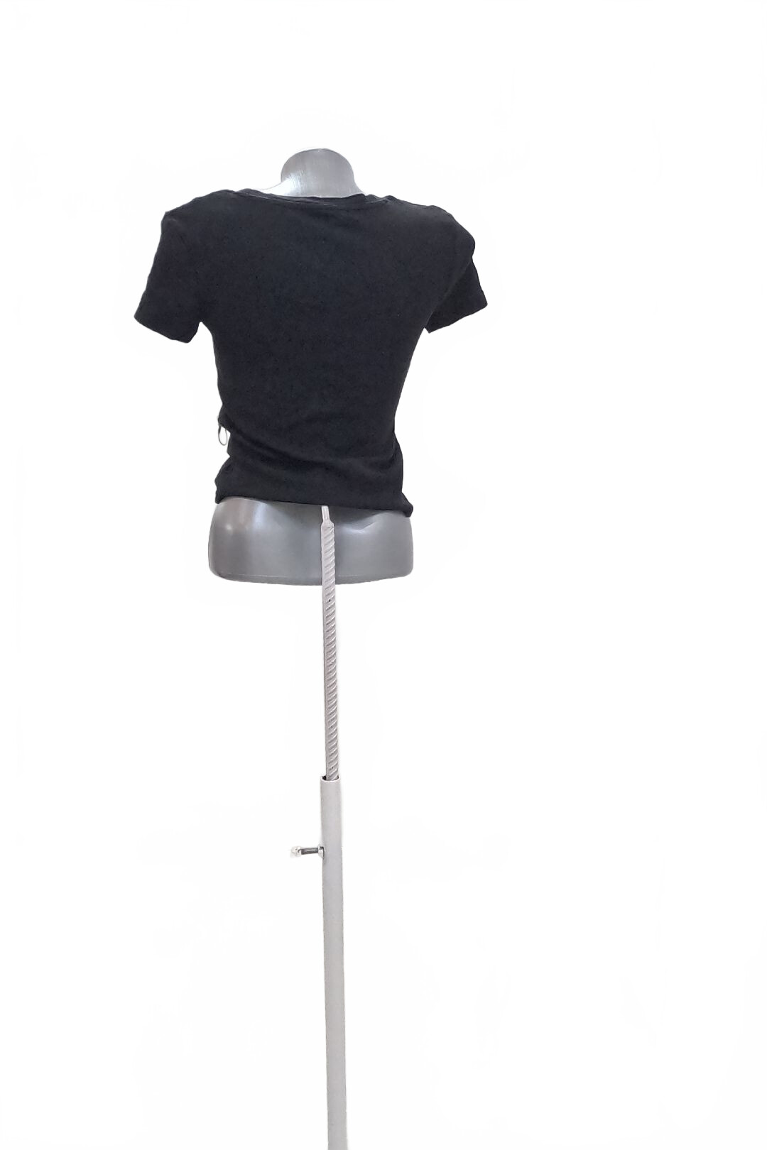Damen -T-ShirtCroppohne Aufdruck,farbeschwarz,größeS