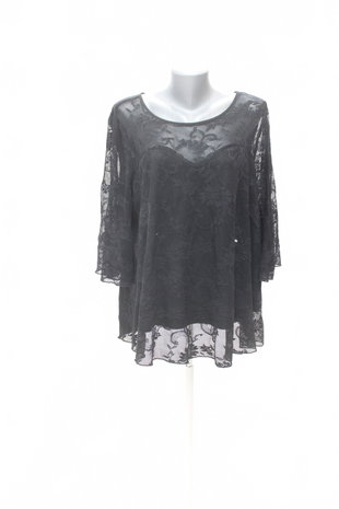 Damen -T-ShirtSheinohne Aufdruck,farbeschwarz,größeXL