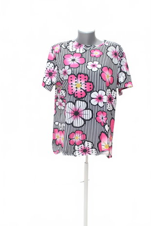 Damen -T-ShirtGenesisohne Aufdruck,farbegeblümt,größe2XL