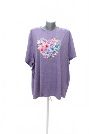 Damen -T-ShirtGenesismit Aufdruck,farbeviolett,größe4XL