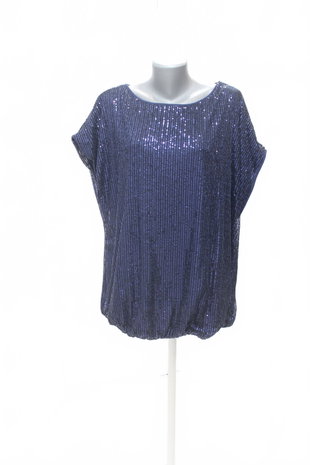 Damen -T-ShirtSheinohne Aufdruck,farbeblau,größe3XL