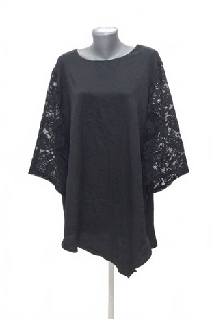 Damen -T-ShirtSheinohne Aufdruck,farbeschwarz,größe3XL