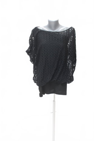 Damen -T-ShirtSheinohne Aufdruck,farbeschwarz,größe2XL