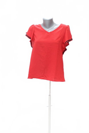Damen -T-ShirtSheinohne Aufdruck,farberot,größe36