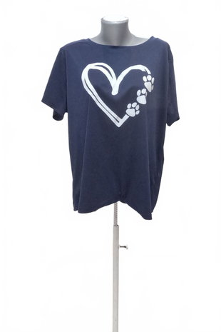 Damen -T-ShirtSheinmit Aufdruck,farbeblau,größe2XL