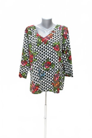 Damen -T-ShirtGenesisohne Aufdruck,farbegemustert,größe2XL