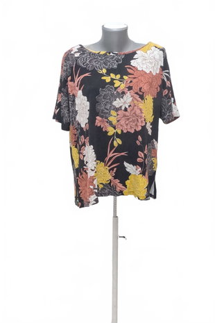 Damen -T-ShirtLindexohne Aufdruck,farbegeblümt,größeL