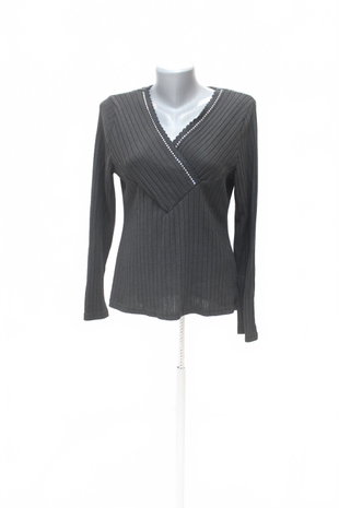 Damen -T-ShirtSheinohne Aufdruck,farbeschwarz,größe44