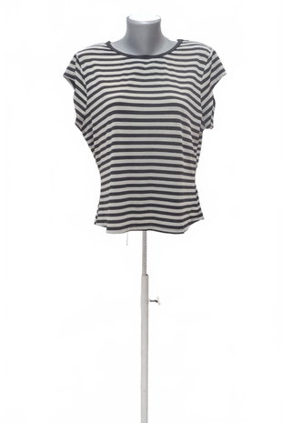Damen -T-ShirtSheinohne Aufdruck,farbegestreift,größe2XL