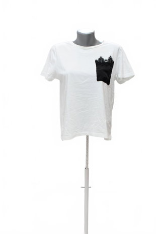 Damen -T-ShirtZaraohne Aufdruck,farbeweiss,größeL