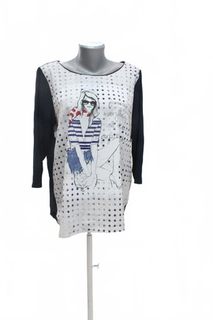 Damen -T-ShirtGenesisohne Aufdruck,farbegemustert,größeXL