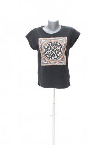 Damen -T-ShirtReservedmit Aufdruck,farbeschwarz,größeS