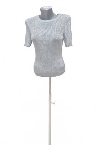 Damen -T-ShirtH&Mohne Aufdruck,farbesilber,größeS
