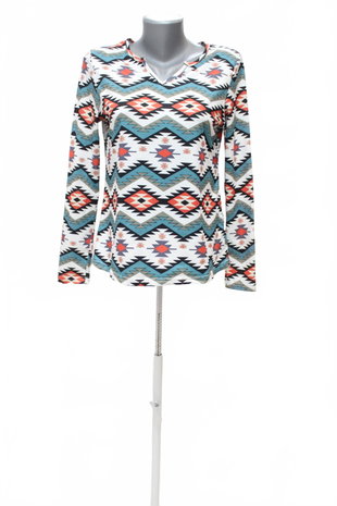 Damen -T-ShirtSheinohne Aufdruck,farbegemustert,größeS