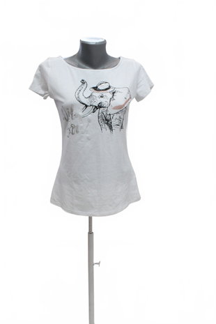 Damen -T-ShirtOrsaymit Aufdruck,farbeweiss,größeM
