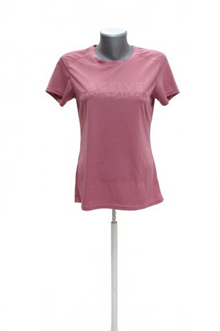 Damen -T-ShirtTom Tailormit Aufdruck,farberute,größeM