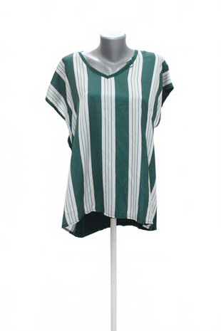 Damen -T-ShirtCamaieuohne Aufdruck,farbegestreift,größe2XL