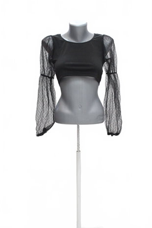 Damen -T-ShirtSheinohne Aufdruck,farbeschwarz,größeS