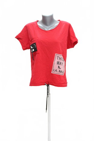 Damen -T-ShirtGenesismit Aufdruck,farberot,größeL