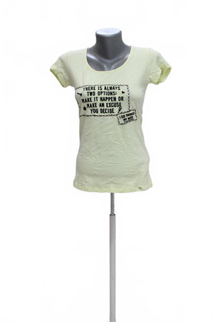 Damen -T-ShirtGenesismit Aufdruck,farbegelb,größeXS