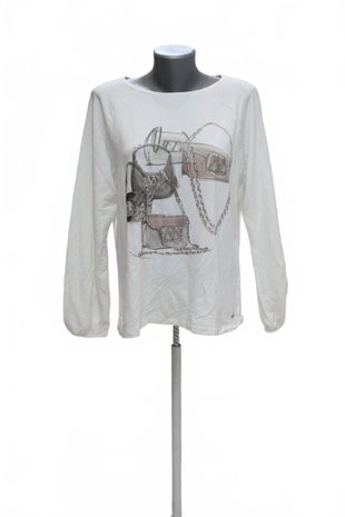 Damen -T-ShirtBoutiquemit Aufdruck,farbeweiss,größeL