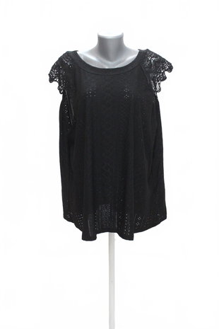 Damen -T-ShirtSheinohne Aufdruck,farbeschwarz,größe4XL