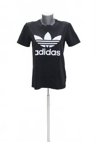 Damen -T-ShirtAdidasmit Aufdruck,farbeschwarz,größe36