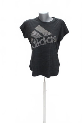 Damen -T-ShirtAdidasmit Aufdruck,farbeschwarz,größeM