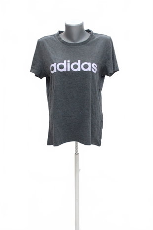 Damen -T-ShirtAdidasmit Aufdruck,farbegrau,größeL