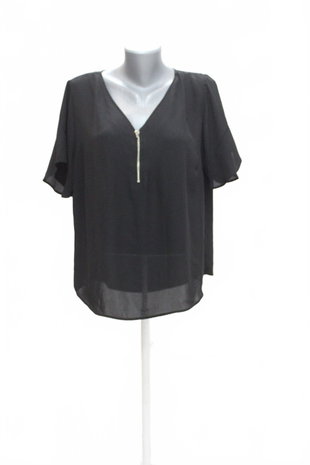 Damen -T-ShirtPapayaohne Aufdruck,farbeschwarz,größe46