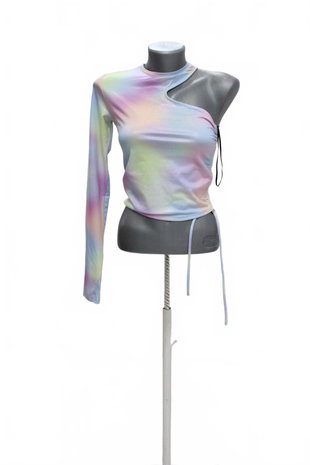 Damen -T-ShirtDividedohne Aufdruck,farbemehrfarbig,größeS