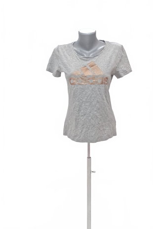 Damen -T-ShirtAdidasmit Aufdruck,farbegrau,größeS