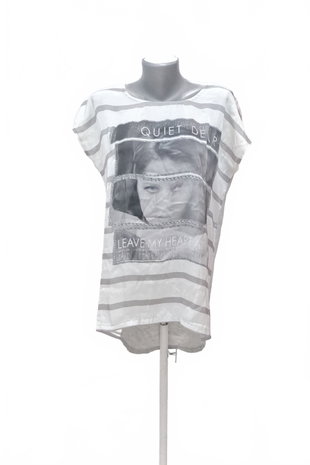 Damen -T-ShirtPromodmit Aufdruck,farbegrau,größeL