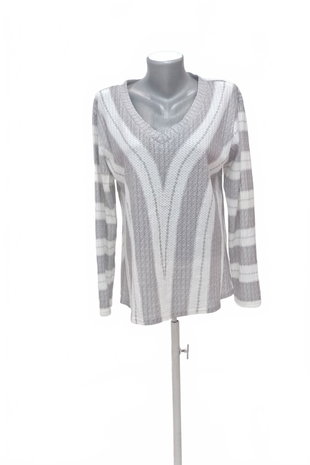 Damen -T-ShirtGenesisohne Aufdruck,farbegestreift,größeL