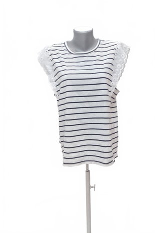 Damen -T-ShirtF&Fohne Aufdruck,farbegestreift,größe46