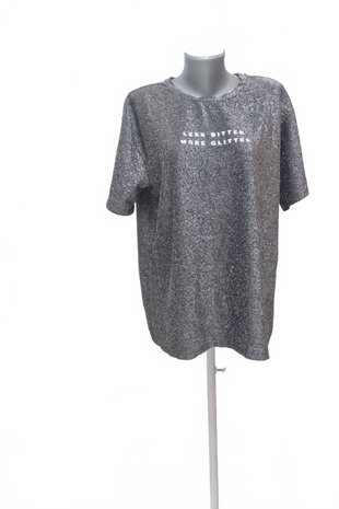 Damen -T-ShirtReservedmit Aufdruck,farbesilber,größeL