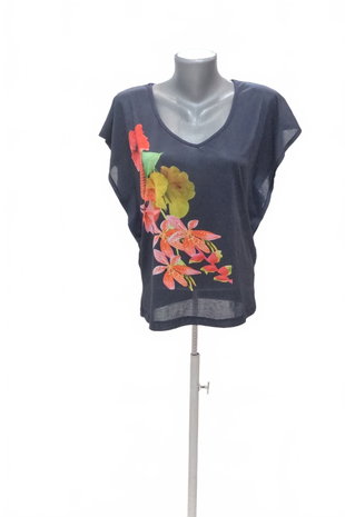 Damen -T-ShirtGenesismit Aufdruck,farbeblau,größeM